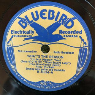 Bluebird 6134 Riley Puckett W Ted Hawkins Mandolin 78 Rpm Country 1935