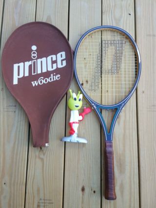 Vintage Prince Woodie Graphite Tennis Racquet 4 1/8 Leather Grip