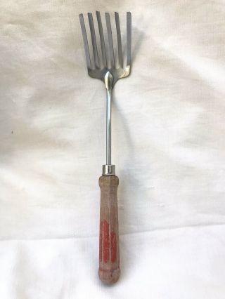 Vintage Foley Fork Mpls Wood Handle Red Whisking Country Kitchen Decorating