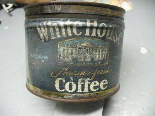 White House Coffee Tin Steel Cut For Percolator One Pound Net No.  2144