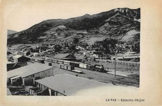 La Paz,  Bolivia,  Chijini District Railroad Station & Train Overview C 1904 - 14