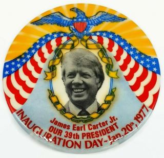 Vtg.  Jimmy Carter Inauguration Day 1977 Button Pin Slater James Earl Carter Jr