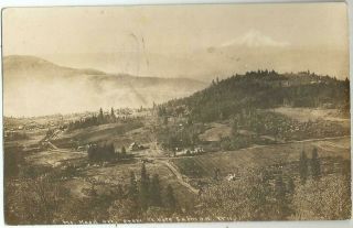 White Salmon,  Wa Washington 1912 Rppc Postcard,  Birdseye View,  Mt.  Hood,  Or