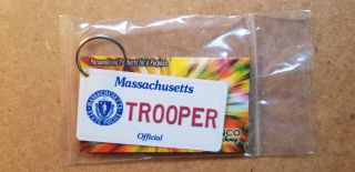 Massachusetts State Police License Plate Key Tag Keychain Trooper