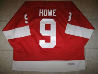 Vintage 9 Gordie Howe Detroit Red Wings Off.  Lic.  Ccm Maska Jersey,  Men 