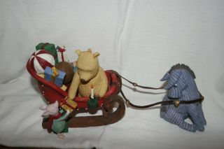 Winnie The Pooh Friends With A Sleigh Full Of Gifts Michael Company Wood Look