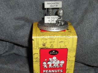 Hallmark Peanuts Pewter Lucy Doctor Booth Charlie Brown Year 2000 Figurine Nib