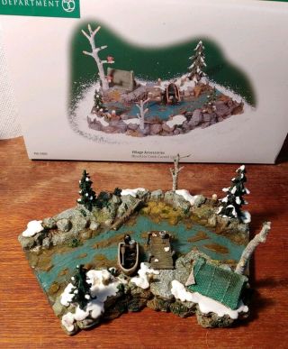 Dept 56 Mountain Creek Curved Section (56.  53005) With Tent And Canoe