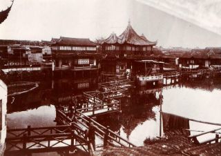 China Historic Photo Shanghai Teahouse Bridge - Orig.  1904