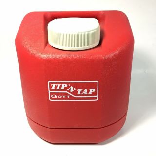 Vintage Gott Tip N Tap Red Jug Cooler 5 - Quart Model 1505 Made In Usa