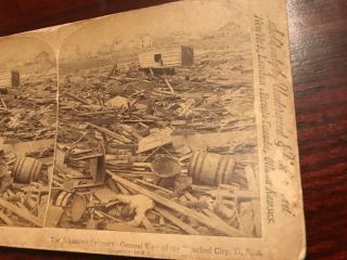 Real Photo Stereoview The Johnstown Calamity Dead Body Pennsylvania Pa Flood
