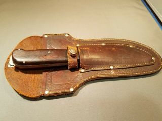 Vintage " Jean Case Cut Co.  Little Valley N.  Y " Hatchet Axe Knife Combo W/ Sheath