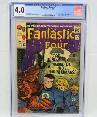 Marvel Comics Fantastic Four 45 Cgc 4.  0 1st Appearance Inhumans Lee Kirby 1965