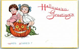 1913 Gibson Halloween Postcard " Hallowe 