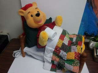 Large Motionette Winnie The Pooh In Bed Disney Animated Musical Christmas Telco