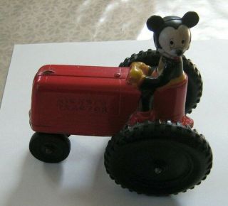 Vintage Walt Disney Rubber Viceroy Car Mickey Mouse On Tractor 30/40 