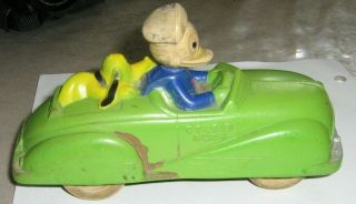 Vintage Walt Disney Rubber Viceroy Car Donald Duck Pluto 30/40 