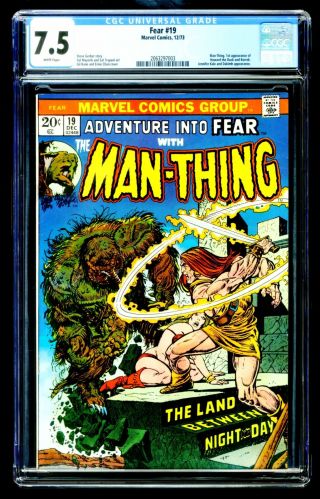 Adventure Into Fear 19 Cgc 7.  5 Man Thing 1st Howard The Duck Appear White Pages