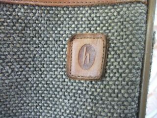 Hartmann Leather,  Tweed Luggage Suitcase Rollers 27 x 22 x 10 w/ lock vtg 3