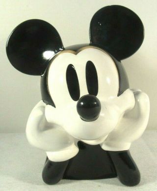 Disney Fab Ny Mickey Mouse Ceramic Bank Home Office Decor Black & White