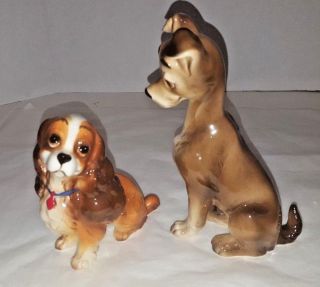 3 Vintage Walt Disney Lady And The Tramp Ceramic & JOCK Dog Figurines Made Japan 2