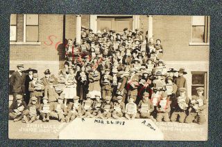 Spirit Lake Iowa Junior High School Class - Circa 1917 Rppc Photo Grade 4