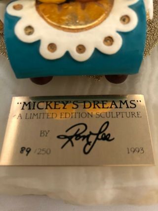 Limited Edition Disney Mickey ' s Dreams Figurine Ron Lee Signed 1993 89/250 2
