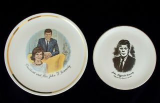 Set Of 2 Vintage Collector Plates President & Mrs.  John Fitzgerald Kennedy Jfk