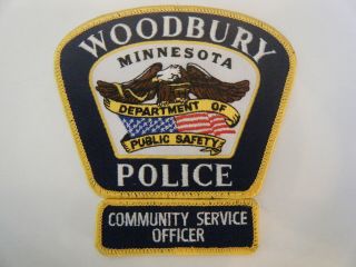 Woodbury Cso Officer Police Obsolete Cloth Shoulder Patch Minnesota Usa