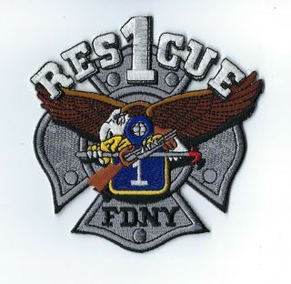 York City Ny Fire Dept.  Fdny Rescue 1 Manhattan Cut - Out Patch -