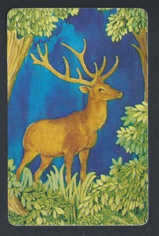 950.  718 Vintage Swap Card - Near - Deer Stag With Antlers