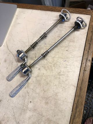 Vintage Campagnolo 1972 Quick Release Skewers Pair Nuovo Record 1970s Era