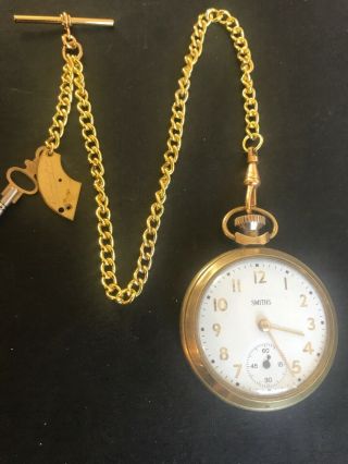 Gold Albert Chain And Vintage Smiths Pocket Watch