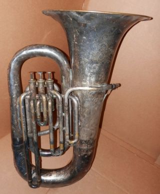 Vintage Carl Fischer Superior Silver 3 Valve Tuba