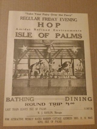 1921 Isle Of Palms South Carolina Newspaper Ad Regular Friday Evening Hop