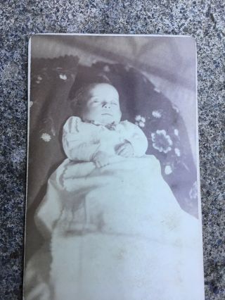 Antique 1890s Post Mortem Photo - Infant - Burlington,  Vermont Photographer