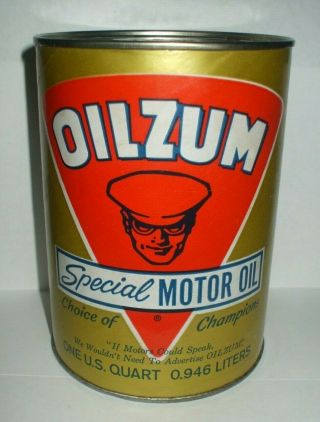 Vintage Oilzum Special Motor Oil Can - Full