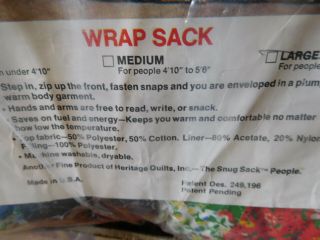 NOS Vintage WRAP Sack by Heritage Quilts Size Large Crazy Quilt Pattern 2