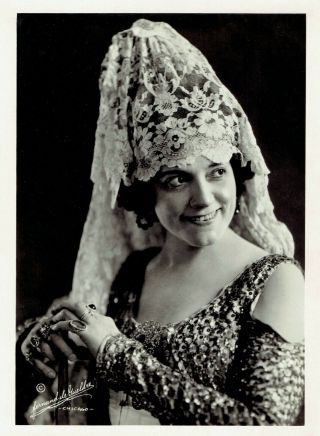 1922 Photo Opera Mezzo Soprano Alice Gentle Poses As Carmen In Portrait