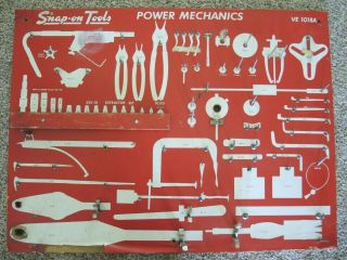 Vintage Snap - On Tools Wall Board Power Mechanics Model No.  Ve 1018a 32 " X 24 "