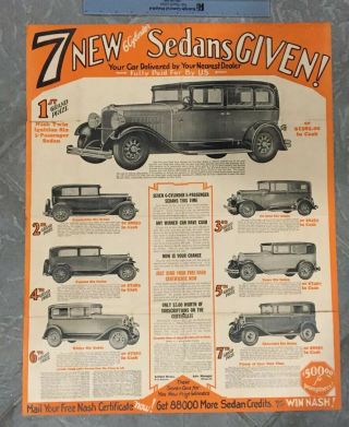 1920’s Era Nash Advertisement & Contest Flyer
