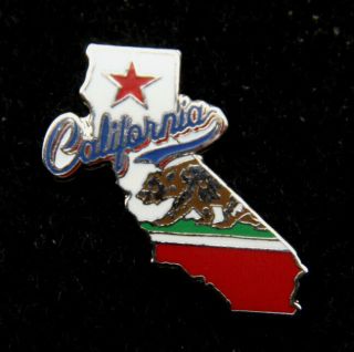 California Republic State Map Flag Hat Lapel Pin Up Gift Ca Bear Us American Usa