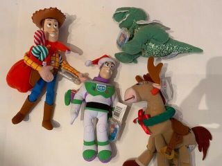Disney/ Pixar Toy Story Christmas: Plush Woody,  Buzz,  Bullseye And Rex With Tags
