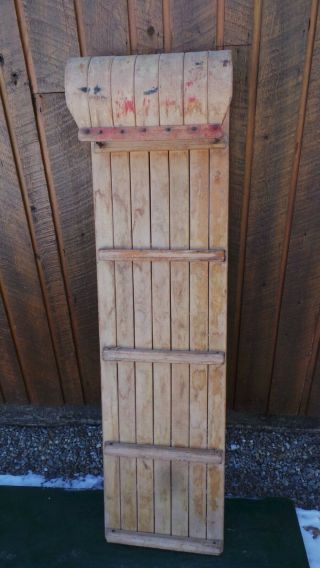 Vintage Wooden Toboggan 58 " Long By 16 " Wide Great For Use Or Decoration