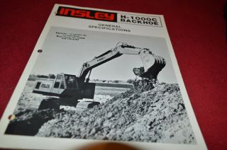 Insley H - 1000c Hydraulic Excavator Dealer 