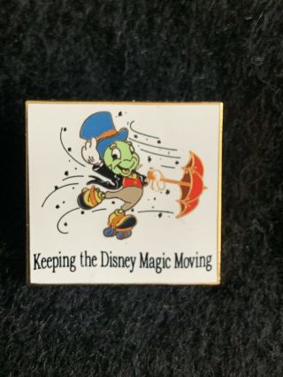 Disney Jiminy Cricket Keep Magic Moving Commuter Assistance Square Cast Pin