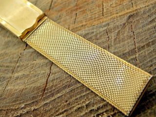 Mira - Flex Gold Filled Mesh Pre - Owned Vintage Watch Band 17.  5mm Deployment Clasp