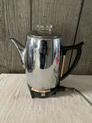 Vintage Ge General Electric 38p41 10 Cup Chrome Electric Coffee Percolator