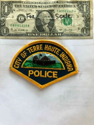 Terre Haute Indiana Police Patch Un - Sewn Great Shape
