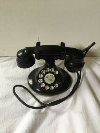 Western Electric E1 D1 Rotary Dial Black Vintage Phone 1940s